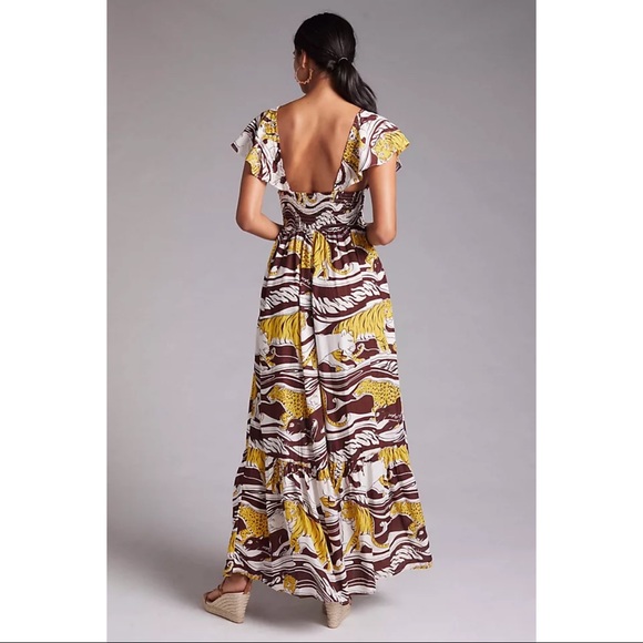 Anthropologie Whimsical Panther Maxi Dress M - Picture 14 of 16